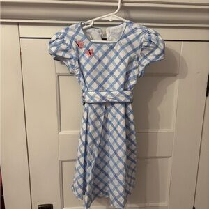 Strasburg Blue and White Plaid Kids Dress